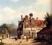 Willem Koekkoek - Houses Along A Village Street In Summer